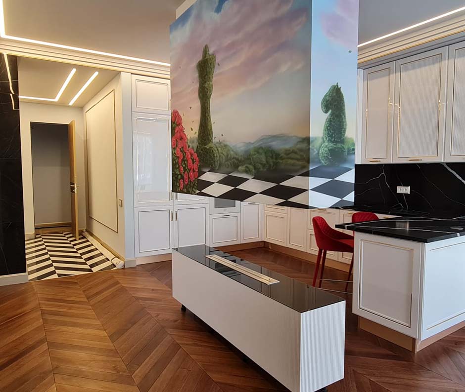 Масло бесцветное для пола Biofa 8624 10 л фото в интерьере