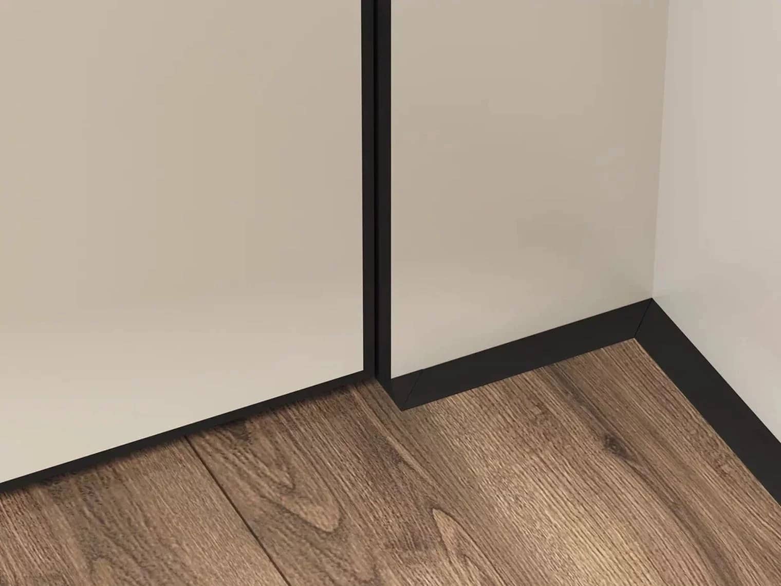 Микроплинтус алюминиевый Laconistiq Micro 11 Mini Чёрный муар RAL 9005 11-31-200 2000×11×5 фото в интерьере