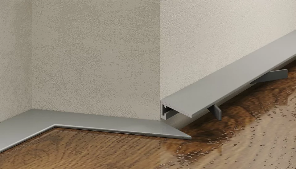 Микроплинтус алюминиевый Laconistiq Micro 15 Classic 15-100-245 без покрытия 2450×15×5