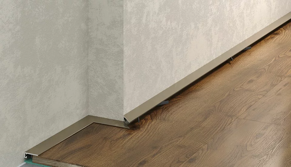 Микроплинтус алюминиевый Laconistiq Micro 15 Classic Светлый Шампань 15-17-245 2450×15×5