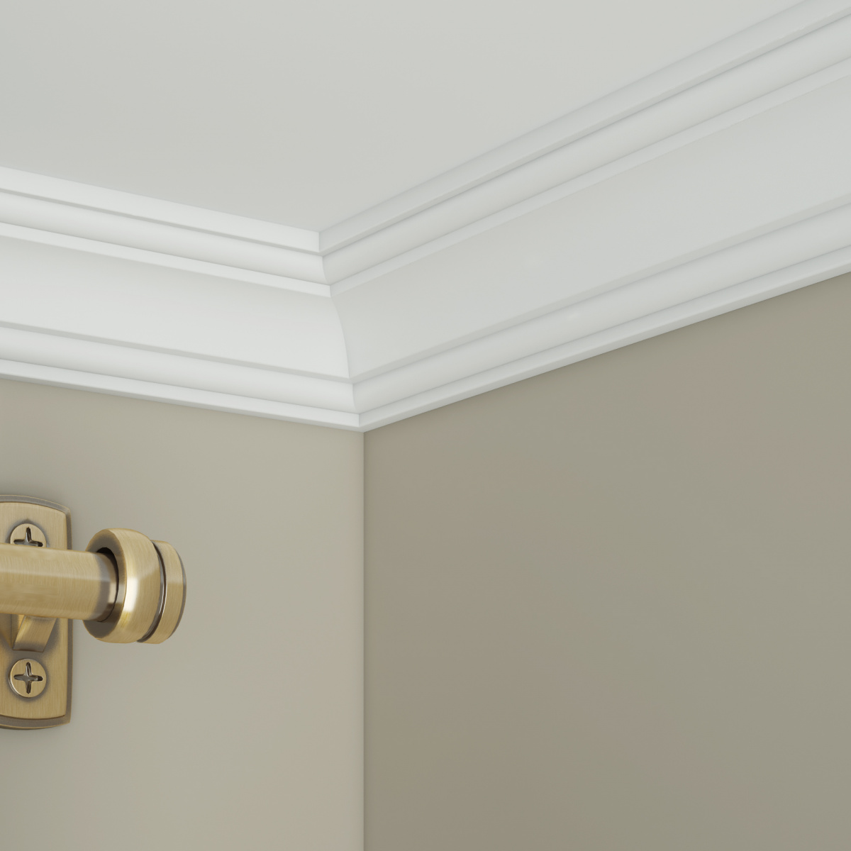 Потолочный плинтус ЛДФ под покраску Ultrawood CR 0015 2440×48×48 фото в интерьере