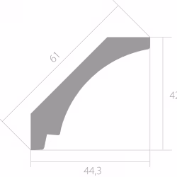 Потолочный плинтус ЛДФ под покраску Ultrawood CR 0017 i 2000×44,3×42