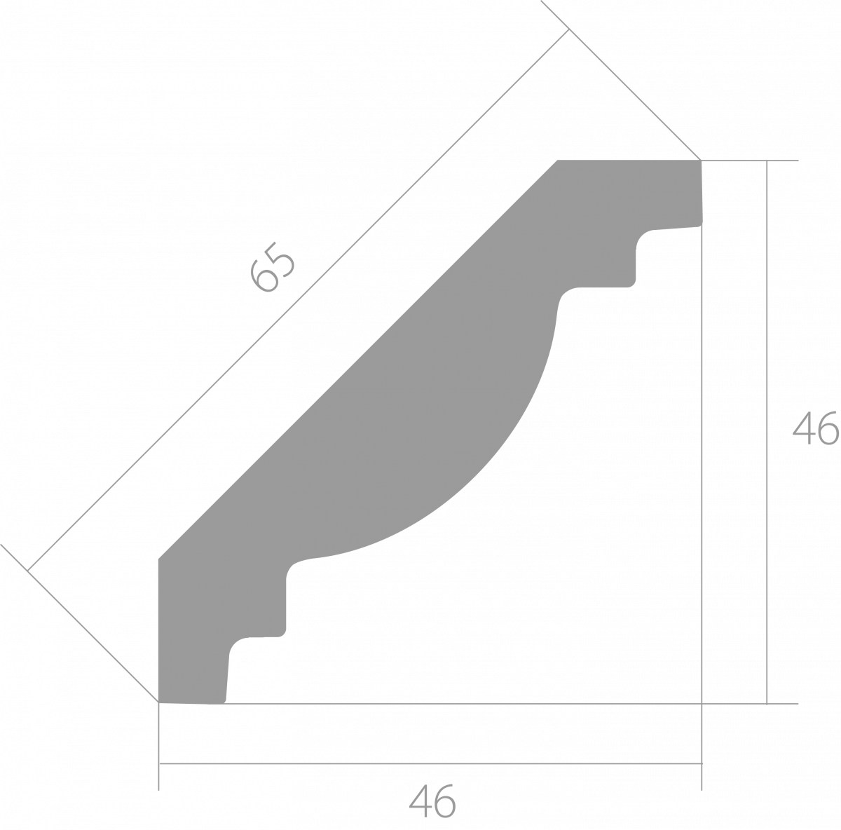 Потолочный плинтус ЛДФ под покраску Ultrawood CR 0021 2440×46×46