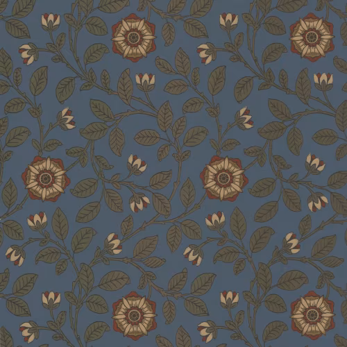 Обои Little Greene London Wallpapers IV Richmond Green − Revival Blue 0251RGREVIB