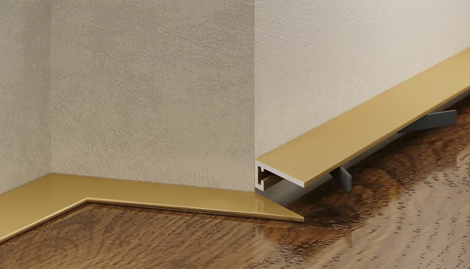 Микроплинтус алюминиевый Laconistiq Micro 11 Mini Gold Edition 11-14/1-200 2000×11×5