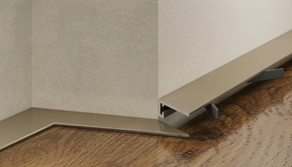 Микроплинтус алюминиевый Laconistiq Micro 11 Mini Светлый Шампань 11-17-200 2000×11×5