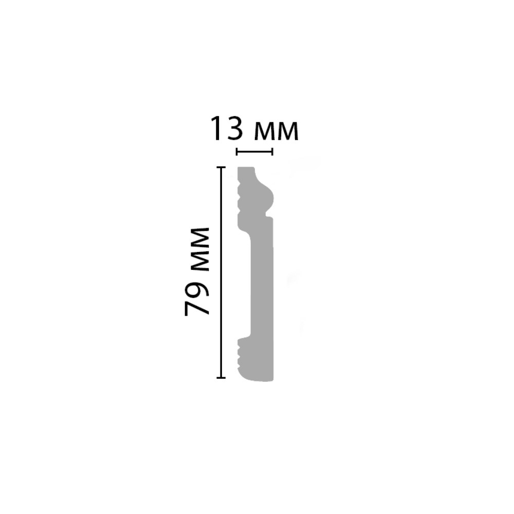 Плинтус Decomaster Белый D005-114 глянцевый 2400×79×13