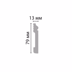 Плинтус Decomaster Белый D005-115 матовый 2400×79×13