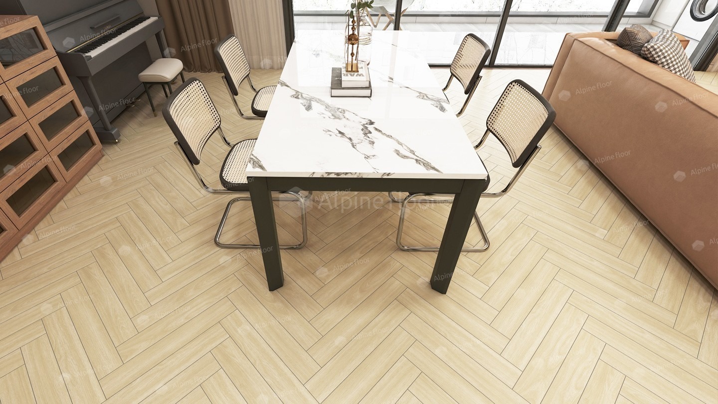 Ламинат Alpine Floor Herringbone 12 Дуб Тоскана LF105-05 венгерская елка 600×100×12