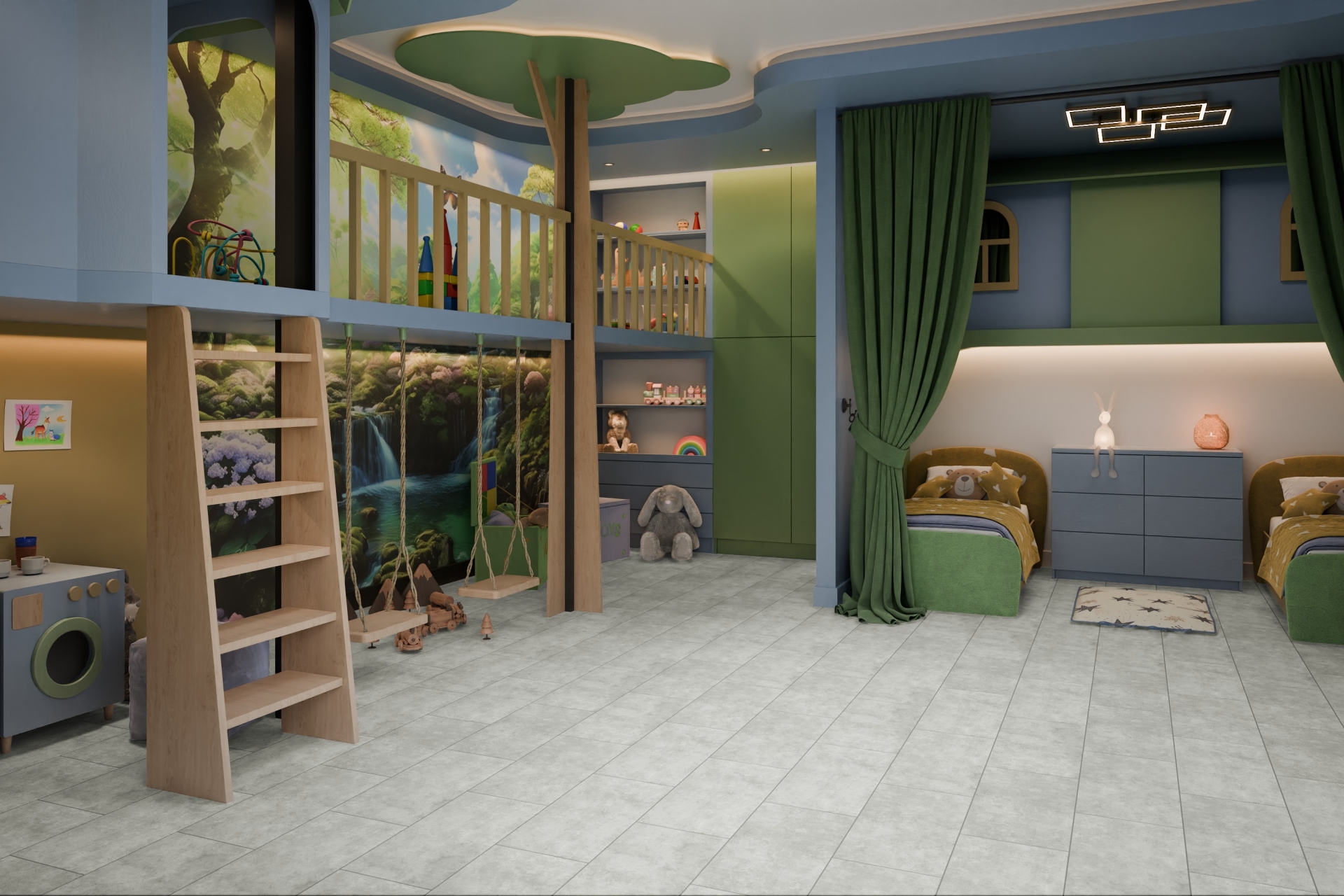 Кварцвиниловый SPC ламинат Damy Floor Ascent Strong Броуд-Пик Broad Peak 125-2-ST 610×305×5 фото в интерьере