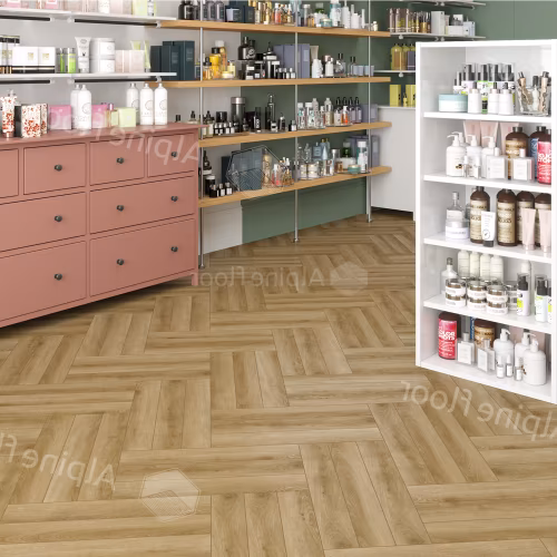 Ламинат Alpine Floor Herringbone 12 PRO Дуб Эльзас LF106-02 венгерская елка 606×101×12
