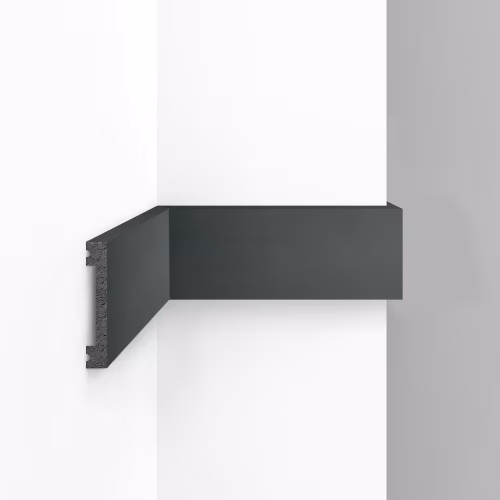 Молдинг из полистирола Decomaster Eco Line D157-112G Серый глянцевый 2900×66×13