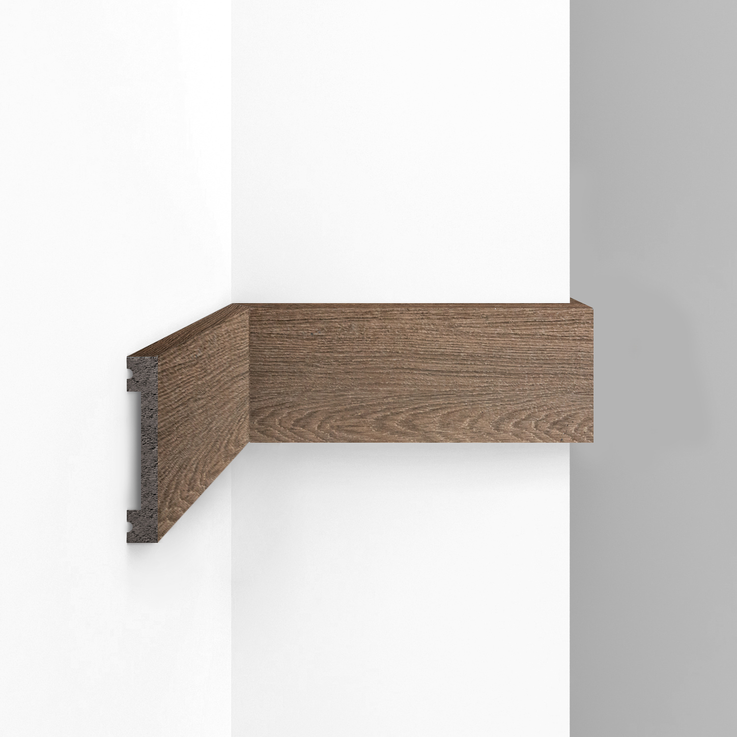 Молдинг из полистирола Decomaster Eco Line D157-88 Дуб натуральный 2900×66×13