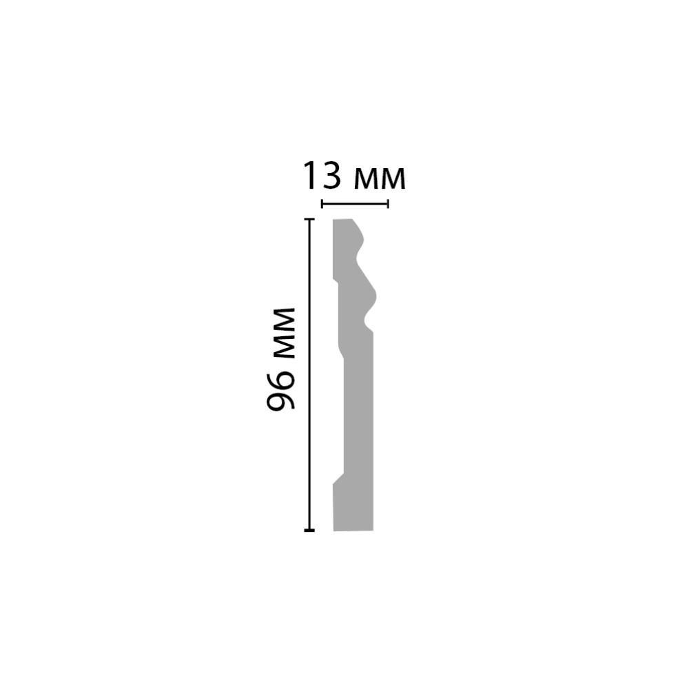 Плинтус под покраску Decomaster Артпрофиль A015 2000×96×13
