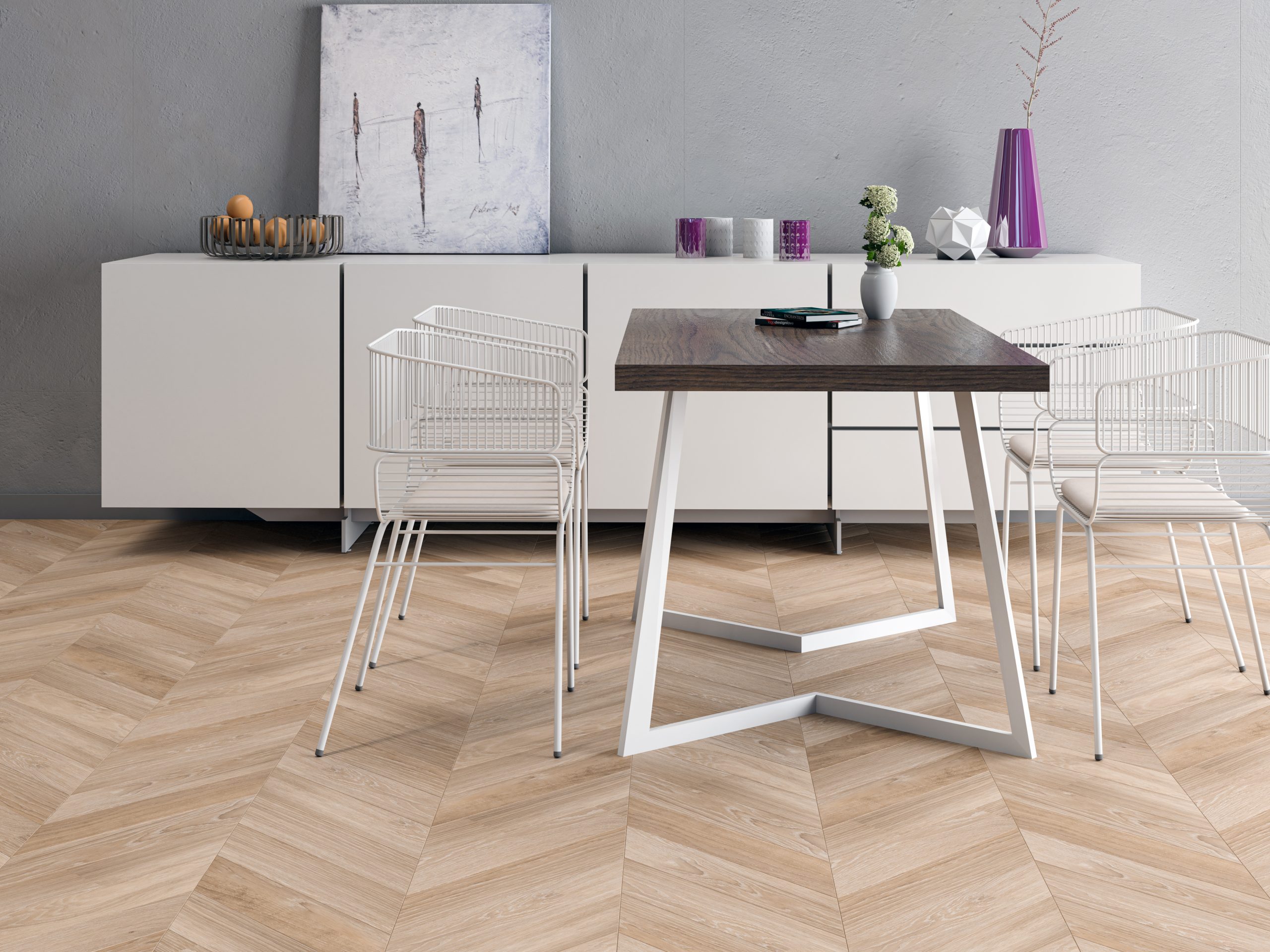 Инженерная доска Gran Parte Дуб Крема Crema 013 элит французская елка 460×110×15 фото в интерьере