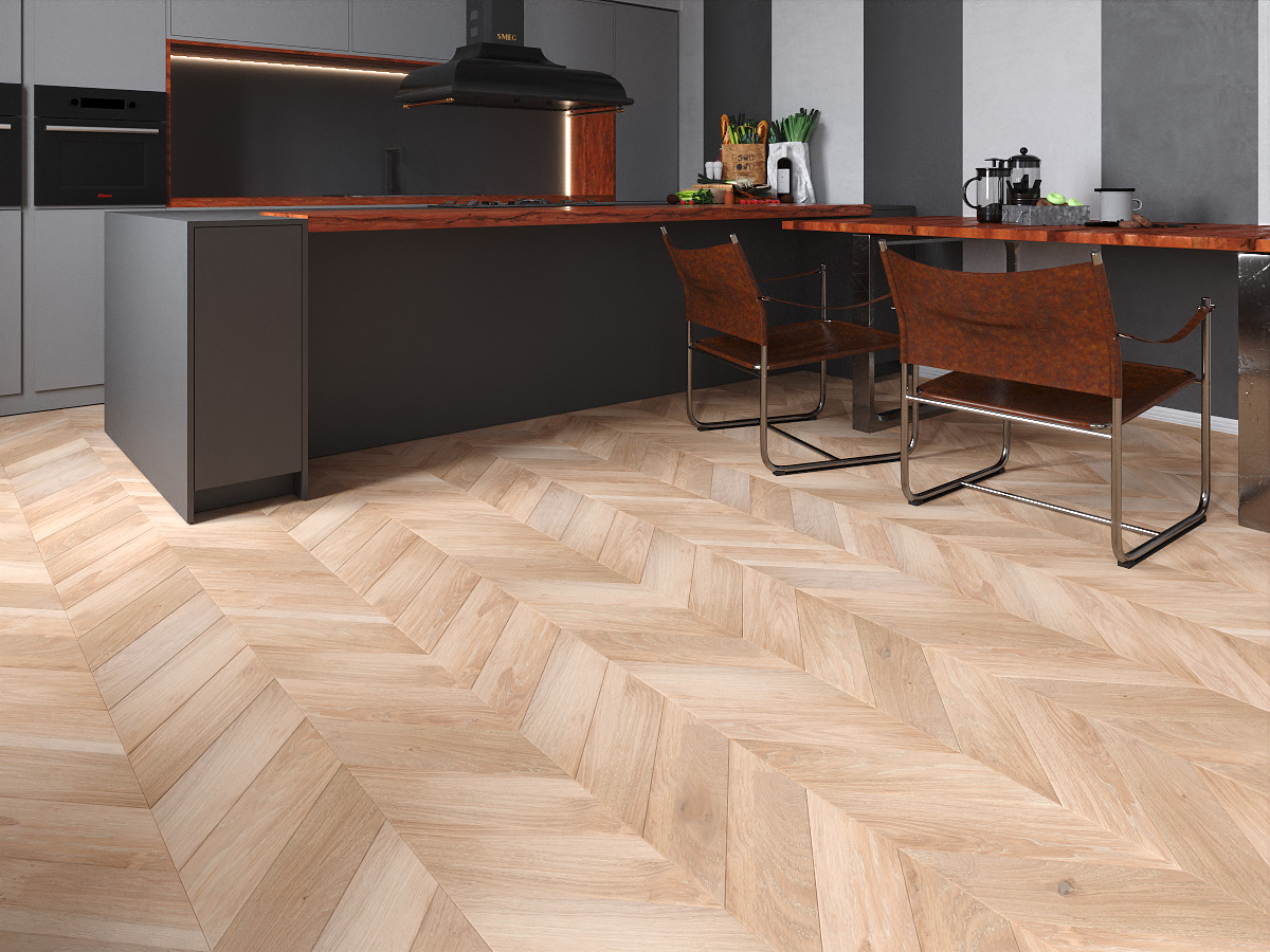 Инженерная доска Gran Parte Дуб Примавера Primavera 029 элит французская елка 460×110×15 фото в интерьере