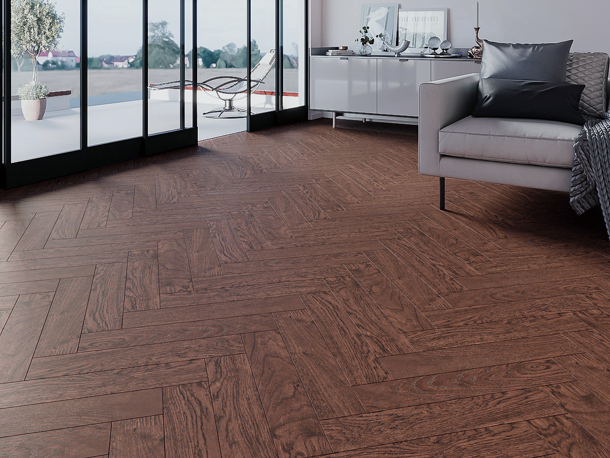 Инженерная доска Gran Parte Дуб Элеганте Elegante 030 элит венгерская елка 600×150×15 фото в интерьере