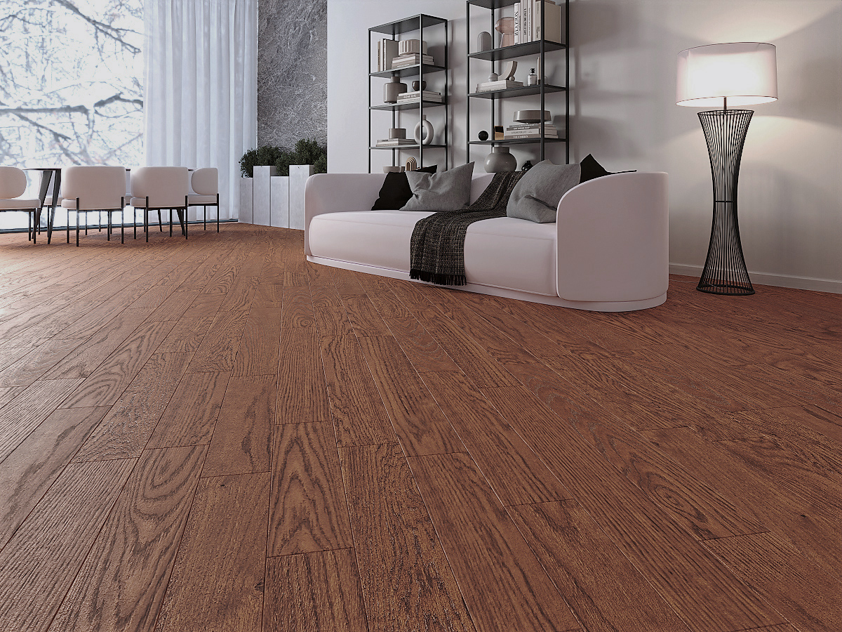 Инженерная доска Gran Parte Дуб Элеганте Elegante 030 элит 500−1500×155×15 фото в интерьере