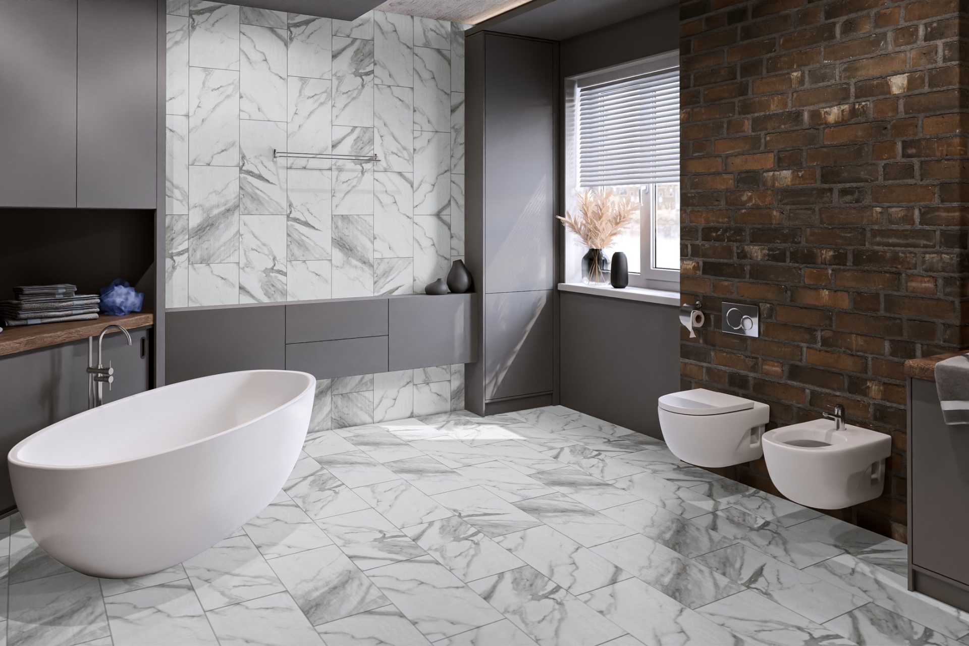 Кварцвиниловый SPC ламинат Damy Floor Ascent Эверест Everest 124-1 610×305×4 фото в интерьере