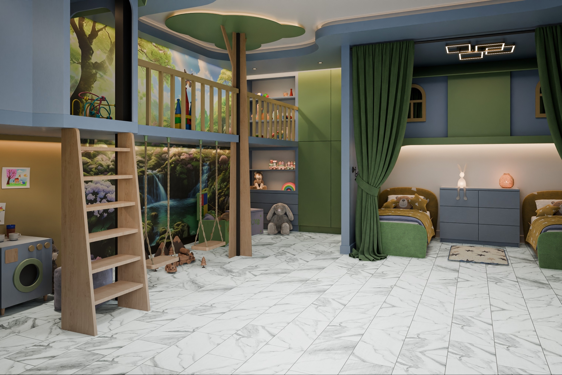 Кварцвиниловый SPC ламинат Damy Floor Ascent Эверест Everest 124-1 610×305×4 фото в интерьере