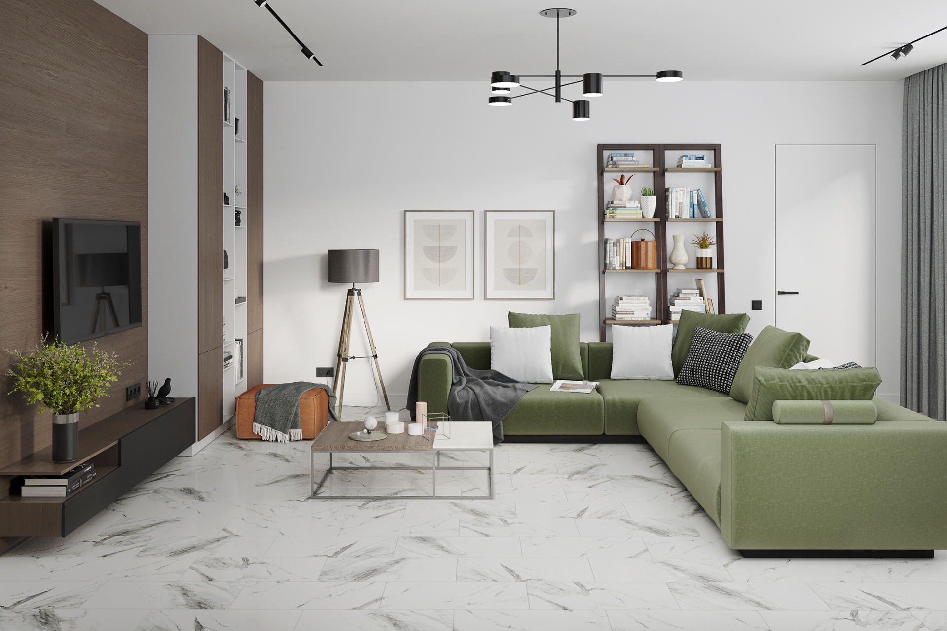 Кварцвиниловый SPC ламинат Damy Floor Ascent Эверест Everest 124-1 610×305×4 фото в интерьере