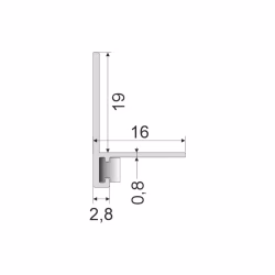 Микроплинтус алюминиевый Modern Decor RAL 7045 Серый Телегрей 1 32-06-77 2500×19×16