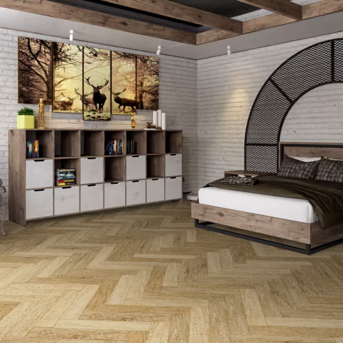 Кварцвиниловая плитка Damy Floor клеевая London LVT Эдинбург 191023EL-13-LVT венгерская елка 590×118×2,5