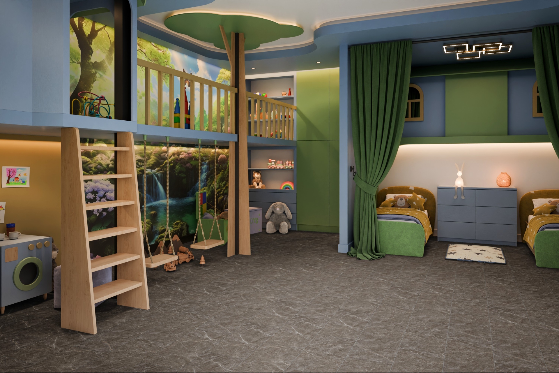 Кварцвиниловый SPC ламинат Damy Floor Ascent Strong Макалу Makalu LQ8132-2-ST 610×305×5 фото в интерьере