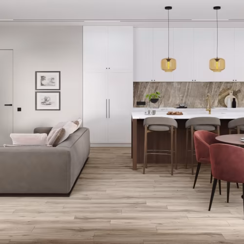 Кварцвиниловая плитка Damy Floor клеевая Family LVT Дуб Натуральный 6607-9-LVT 1227×187×2,5