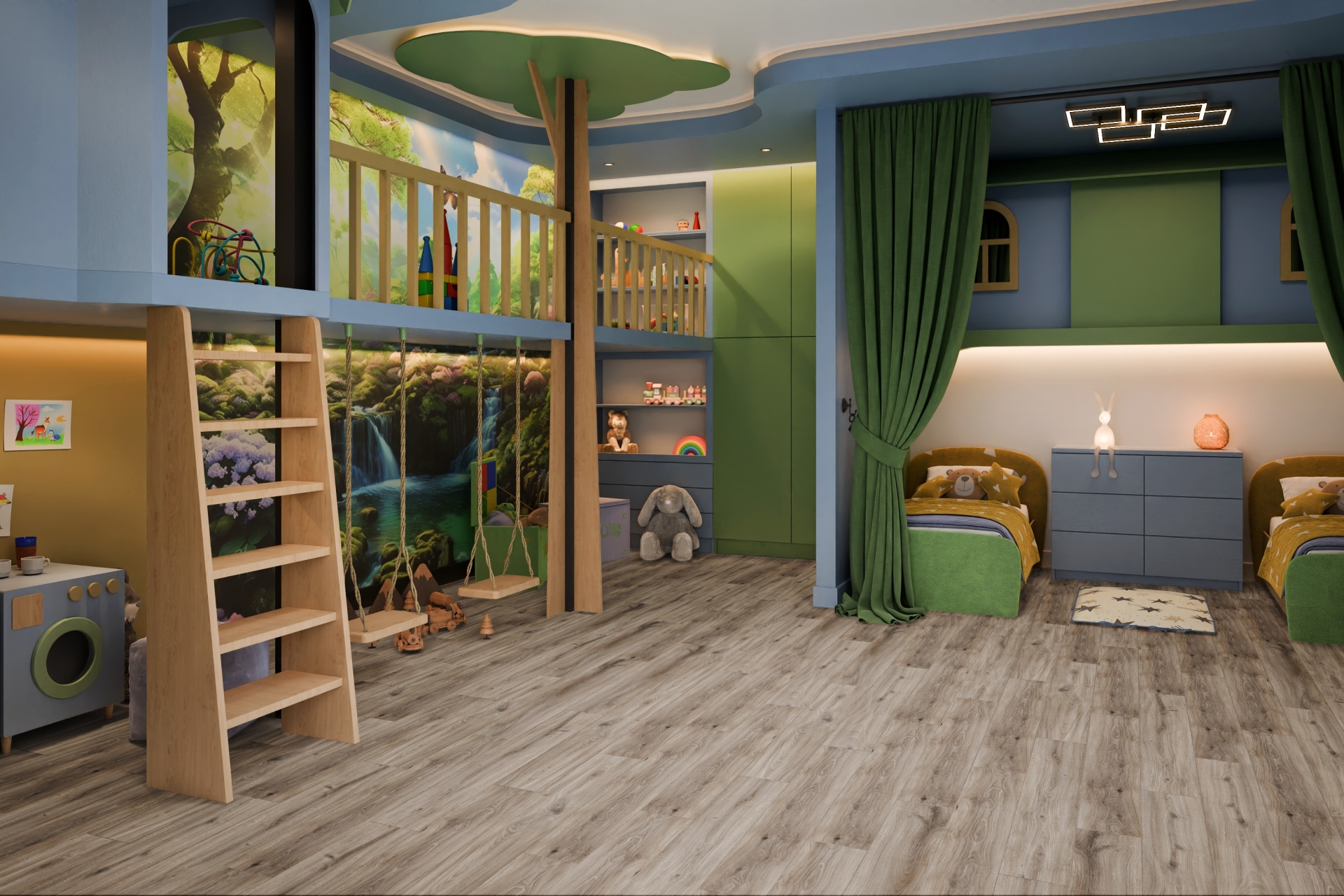 Кварцвиниловая плитка Damy Floor клеевая Family LVT Дуб Натуральный Natural Oak 6607-9-LVT 1227×187×2,5 фото в интерьере