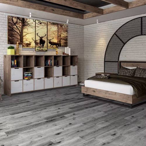 Кварцвиниловый SPC ламинат Damy Floor Family Дуб Сильвер T7020-23 1220×180×4