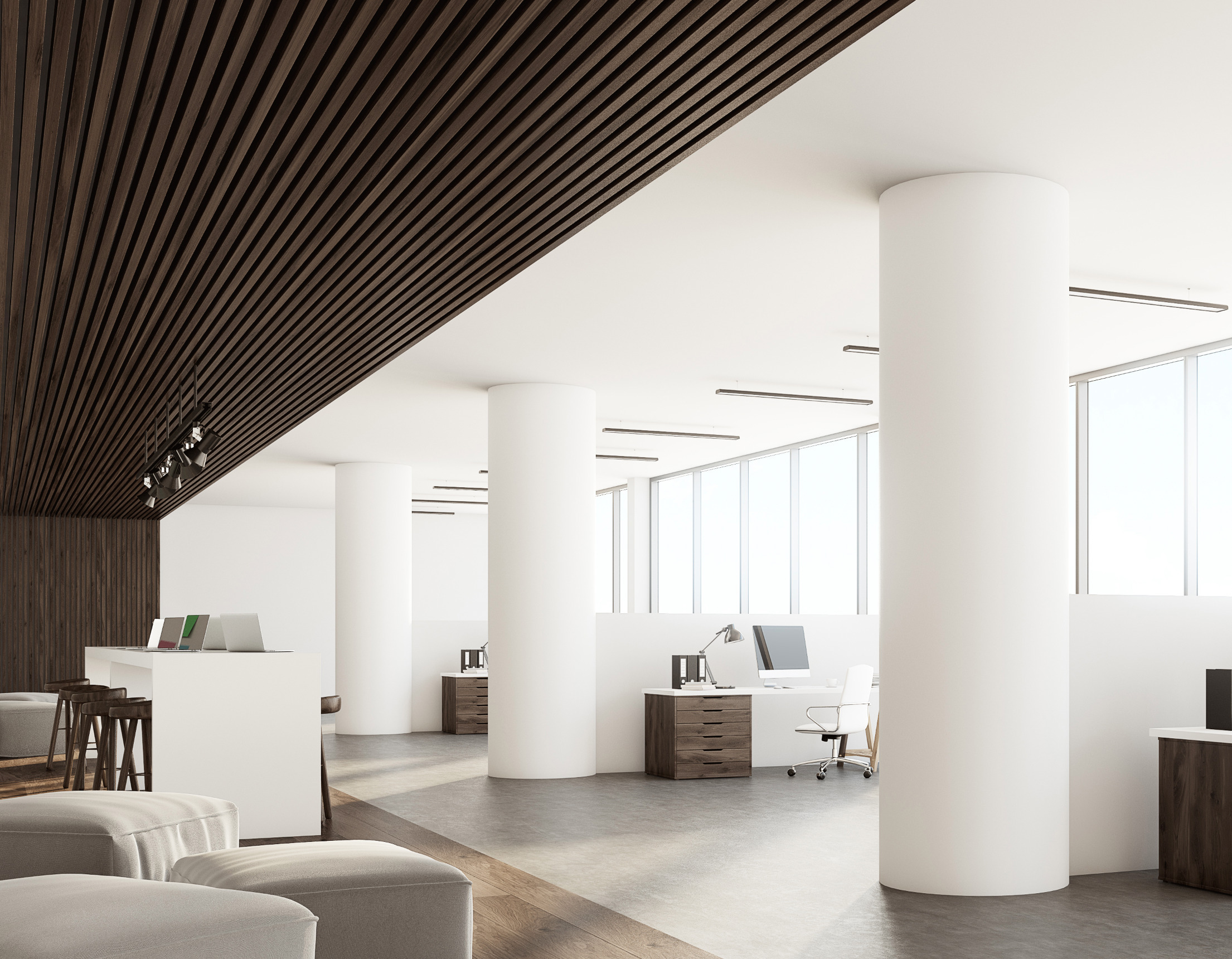 Рейка декоративная Hiwood LB40 BR395 2700×40×20 фото в интерьере