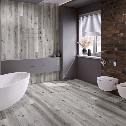 Кварцвиниловый SPC ламинат Damy Floor Family Дуб Классический Серый T7020-2 1220×180×4