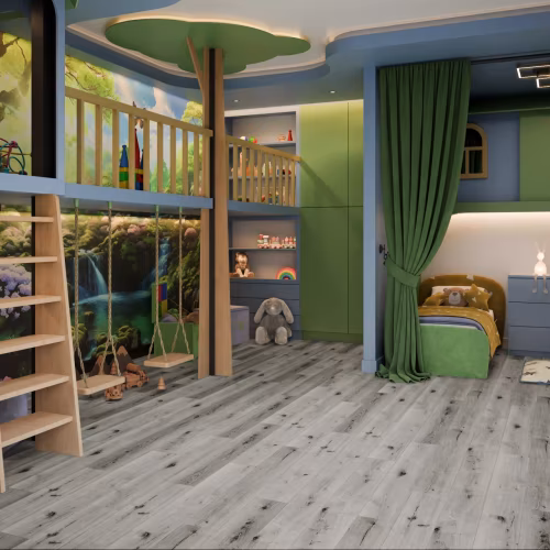 Кварцвиниловый SPC ламинат Damy Floor Family Дуб Классический Серый T7020-2 1220×180×4