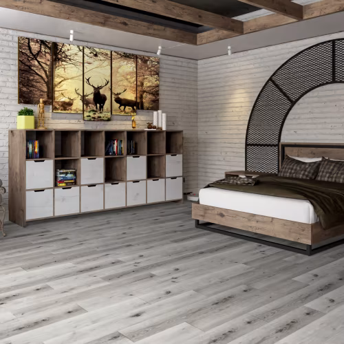 Кварцвиниловый SPC ламинат Damy Floor Family Дуб Классический Серый T7020-2 1220×180×4