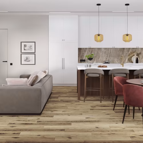 Кварцвиниловая плитка Damy Floor клеевая Family LVT Дуб Провинциальный T7020-4-LVT 1227×187×2,5