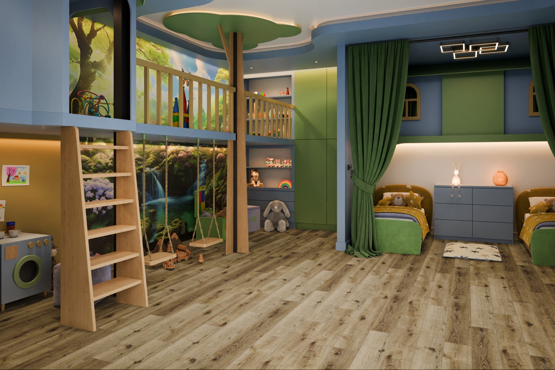 Кварцвиниловый SPC ламинат Damy Floor Family Дуб Провинциальный Provincial Oak T7020-4 1220×180×4 фото в интерьере