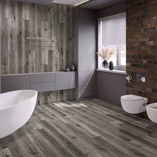 Кварцвиниловый SPC ламинат Damy Floor Family Дуб Состаренный Серый T7020-5D 1220×180×4