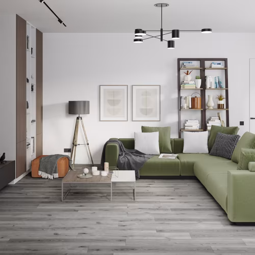 Кварцвиниловый SPC ламинат Damy Floor Family Дуб Состаренный Серый T7020-5D 1220×180×4