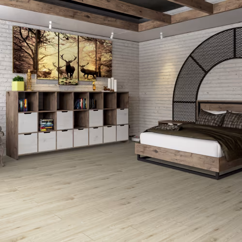Кварцвиниловый SPC ламинат Damy Floor Family Дуб Светлый TCM285-15 1220×180×4