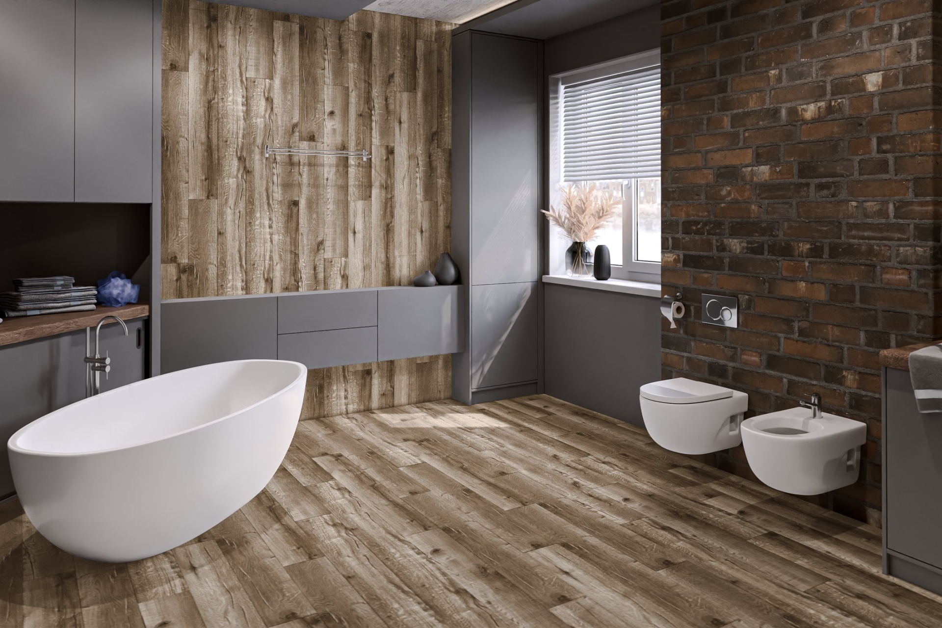 Кварцвиниловый SPC ламинат Damy Floor Family Дуб Изысканный Exquisite Oak JC8271-7 1220×180×4 фото в интерьере