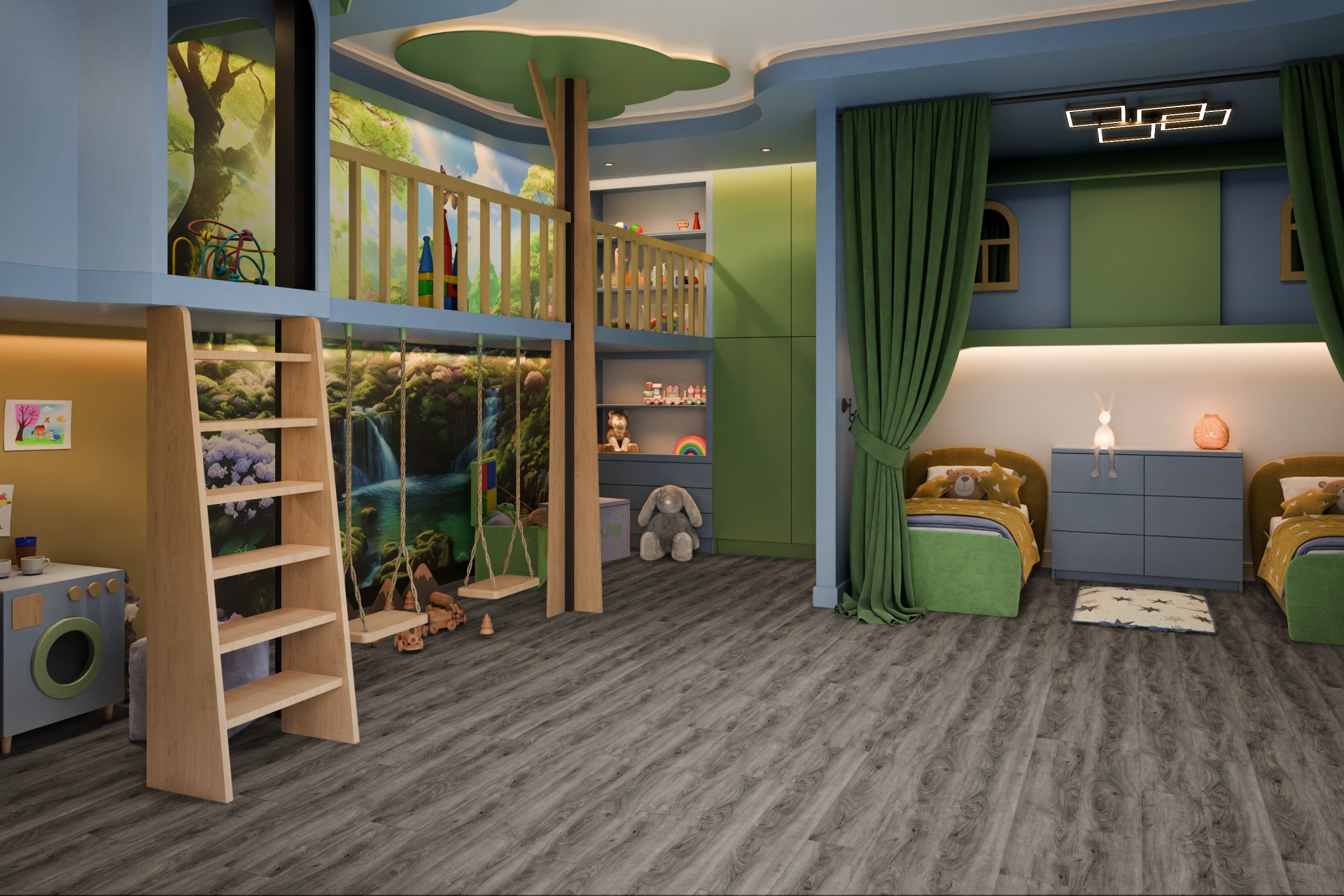 Кварцвиниловый SPC ламинат Damy Floor Family Дуб Кантри Country Oak TCM359-25 1220×180×4 фото в интерьере