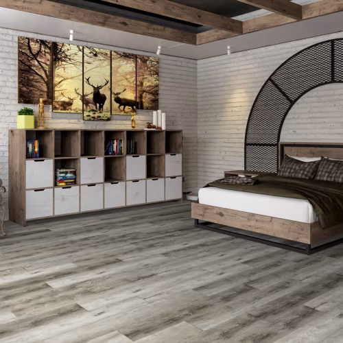 Кварцвиниловый SPC ламинат Damy Floor Family Дуб Рустикальный Cерый TCM369-28 1220×180×4