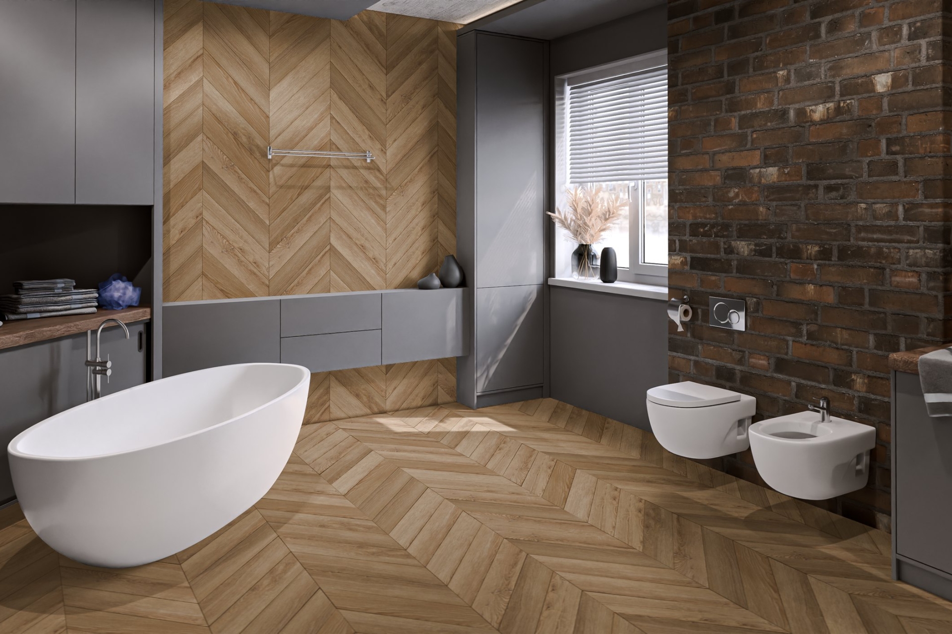 Кварцвиниловый SPC ламинат Damy Floor Chevron Лувр Louvre DF04-Ch французская елка 600×127×5 фото в интерьере