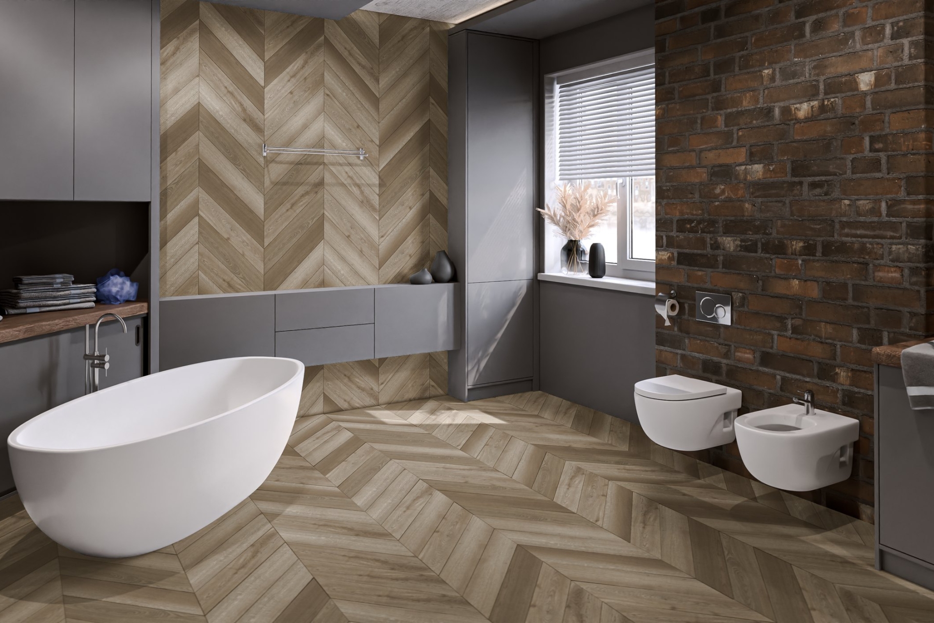 Кварцвиниловый SPC ламинат Damy Floor Chevron Сен-Жермен Saint-Germain DF05-Ch французская елка 600×127×5 фото в интерьере
