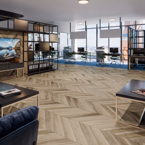 Кварцвиниловый SPC ламинат Damy Floor Chevron Амбуаз DF06-Ch французская елка 600×127×5