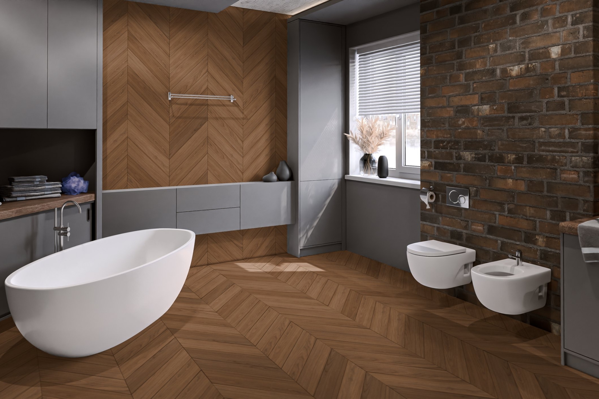 Кварцвиниловый SPC ламинат Damy Floor Chevron Блуа Blois DF08-Ch французская елка 600×127×5 фото в интерьере
