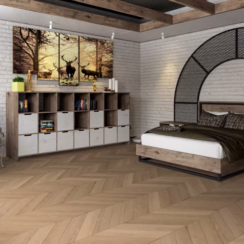 Кварцвиниловый SPC ламинат Damy Floor Chevron Сен-Клу DF10-Ch французская елка 600×127×5