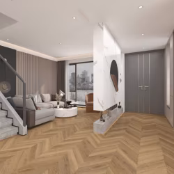 Кварцвиниловый SPC ламинат Damy Floor Chevron Сен-Клу DF10-Ch французская елка 600×127×5