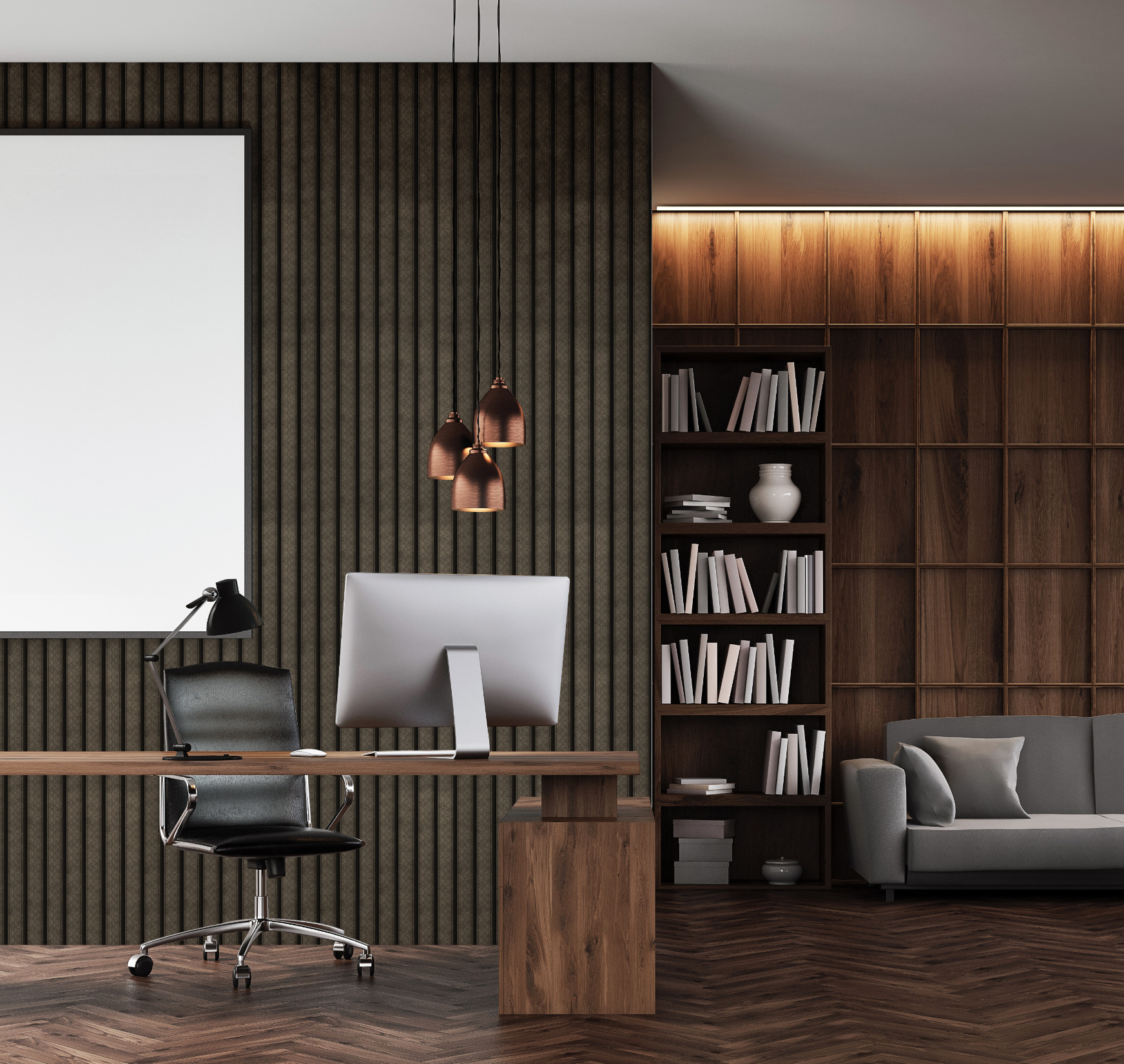 Стеновая панель из полистирола Hiwood LV124LE1 BR497K 2700×120×12 фото в интерьере